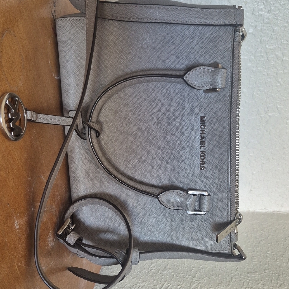 Michael Kors Gray Crossbody Bag with Saffiano Leather